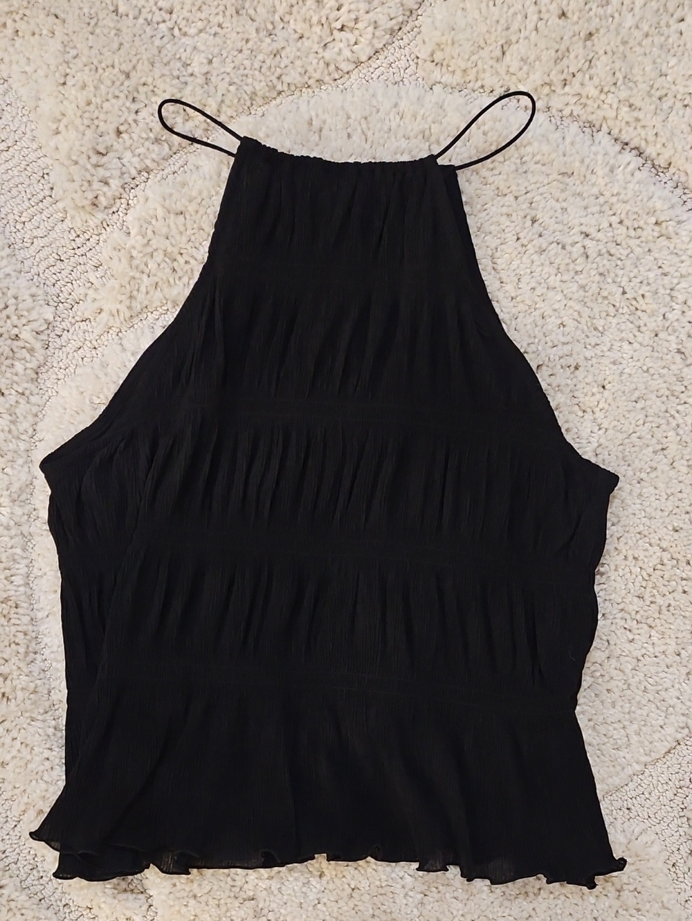 H&M Black High Neck Tiered Haltertop